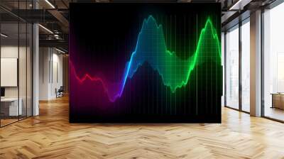 Abstract element for music design equalizer. Dynamic spectrum line isolated on a background Wall mural