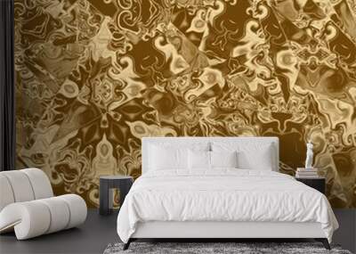 Gold background and glowing golden design,  pattern. Wall mural