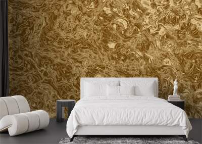 Golden plate background and shiny gold material,  foil. Wall mural