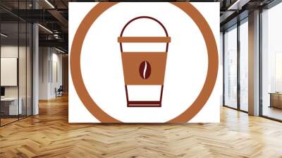 vector icon of a coffee cappuccino with white background Wall mural