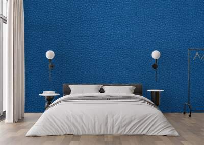 Background texture of blue natural leather grain Wall mural