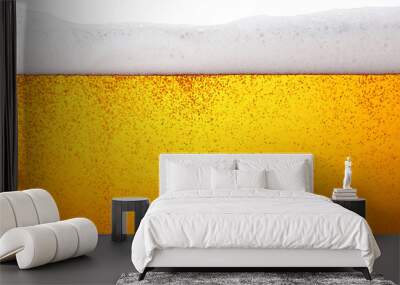 Close up background of beer with bubbles in glass Wall mural