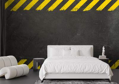 Concrete background with grunge hazard sign Wall mural