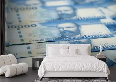 Chilean peso bills - background Wall mural