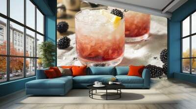 Alcoholic Blackberry Gin Bramble Cocktail Wall mural