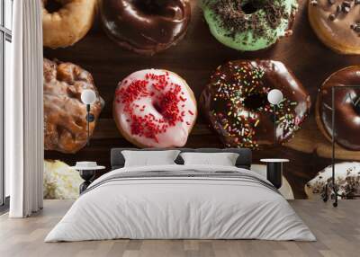 Assorted Homemade Gourmet Donuts Wall mural