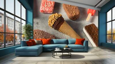 Frozen Assorted Ice Cream Bars Wall mural