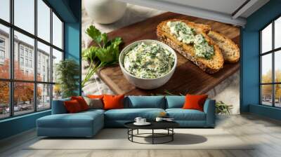 Healthy Homemade Herb Butter and Bread Wall mural