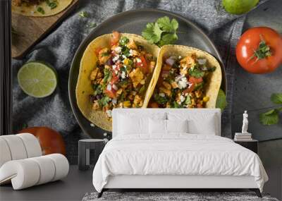 Healthy Homemade Sofritas Tofu Tacos Wall mural