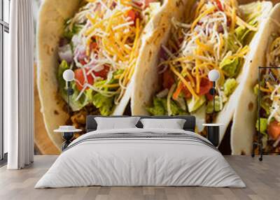 Homemade American Soft Shell Beef Tacos Wall mural