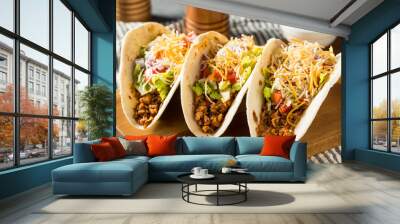 Homemade American Soft Shell Beef Tacos Wall mural