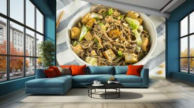 Homemade Asian Tofu Soba Noodle Bowl Wall mural