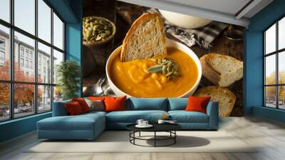 homemade autumn butternut squash soup Wall mural