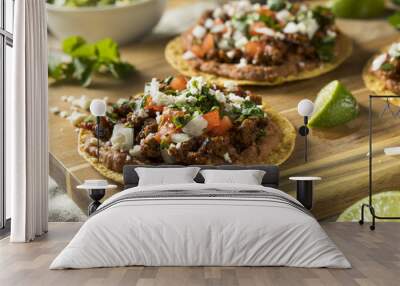 homemade beef and cheese tostadas Wall mural