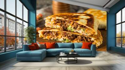 Homemade Beef Crunchwrap Quesadilla Wall mural