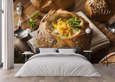 Homemade Broccoli and Cheddar Soup Wall mural