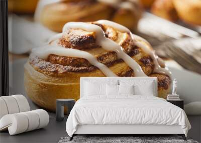 Homemade Cinnamon Roll Pastry Wall mural