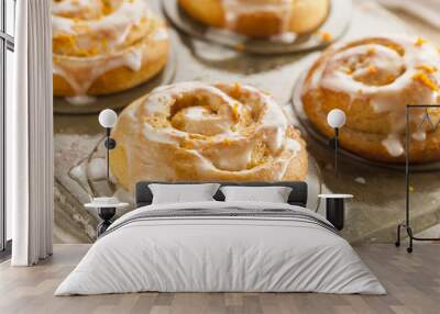 Homemade Cinnamon Roll Sticky Buns Wall mural