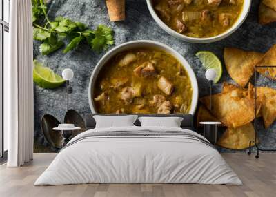 Homemade Colorado Pork Green Chili Soup Wall mural