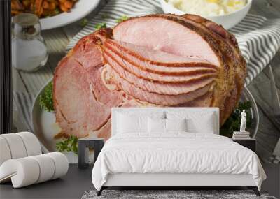 Homemade Glazed Easter Spiral Cut Ham Wall mural