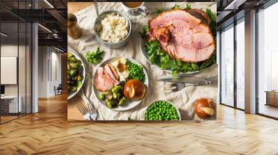 Homemade Glazed Holiday Ham Roast Wall mural