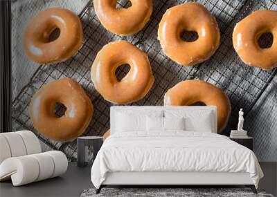 Homemade Glazed Yeast Donuts Wall mural