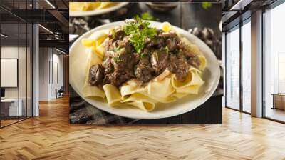 Homemade Hearty Beef Stroganoff Wall mural