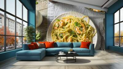 Homemade Lemon Shrimp Scampi Wall mural