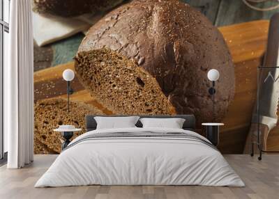 Homemade Organic Pumpernickel Rye Bread Wall mural