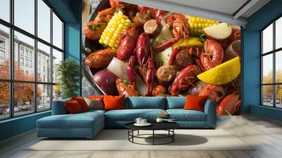 Homemade Southern Crawfish Boil Wall mural