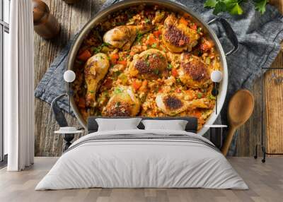 Homemade Spanish Arroz con Pollo Wall mural