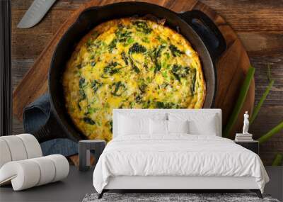 Homemade Spinach and Feta Fritatta Wall mural