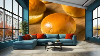 Homemade Sweet Brioche Hamburger Buns Wall mural