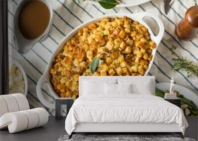 Homemade Thanksgiving Dressing Stuffing Wall mural