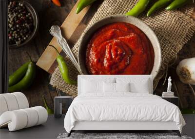 Hot Spicy Red Sriracha Sauce Wall mural