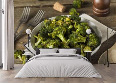 Organic Green Roasted Broccoli Florets Wall mural