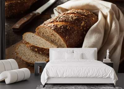 Organic Homemade Whole Wheat Bread Wall mural