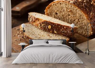 Organic Homemade Whole Wheat Bread Wall mural