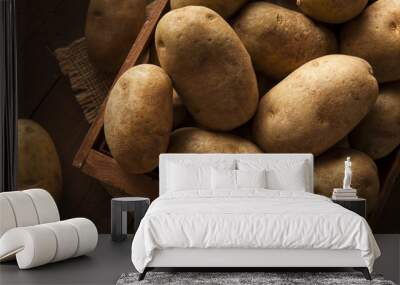 Organic Raw Brown Potatoes Wall mural