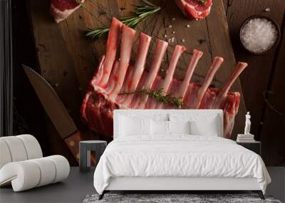 Organic Raw Lamb Chops Wall mural