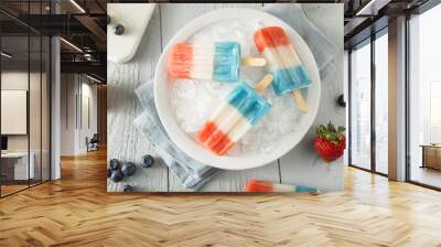 Patriotic Red White Blue Popsicles Wall mural