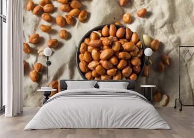 Raw Brown Organic Spanish Peanuts Wall mural