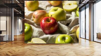 Raw Organic Assorted Apples Wall mural