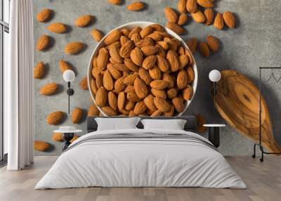 Raw Organic Brown Almonds Wall mural