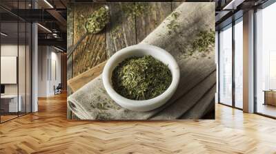 Raw Organic Dry Tarragon Spice Wall mural