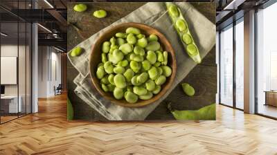 raw organic fresh green fava beans Wall mural