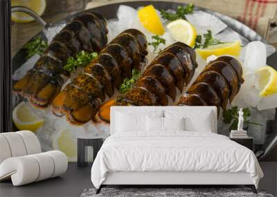 Raw Organic Fresh Lobster Tails Wall mural