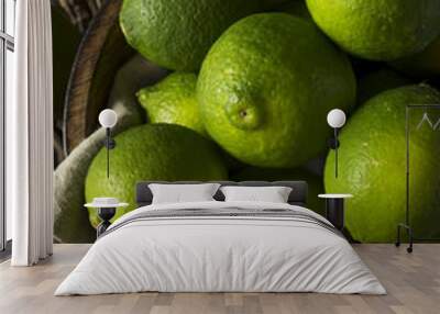 Raw Organic Green Fresh Limes Wall mural