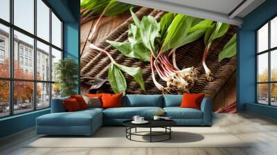 Raw Organic Green Ramps Wall mural