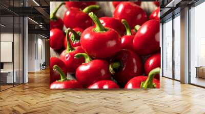 Raw Organic Red Cherry Bomb Peppers Wall mural